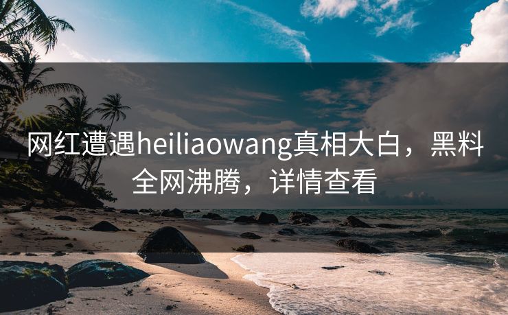 网红遭遇heiliaowang真相大白，黑料全网沸腾，详情查看
