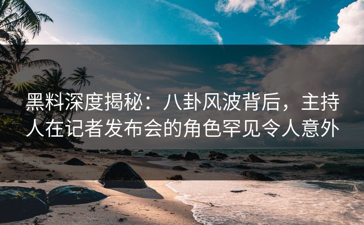 黑料深度揭秘：八卦风波背后，主持人在记者发布会的角色罕见令人意外